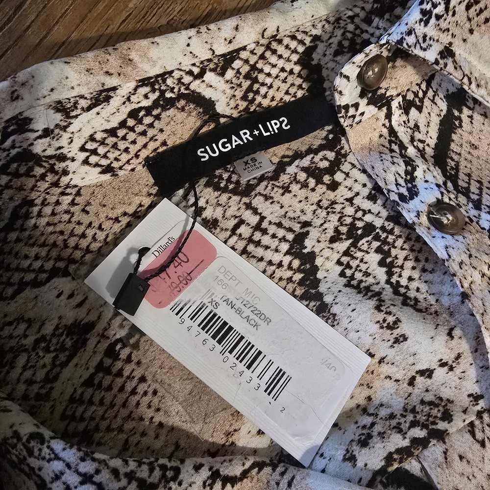 Sugarlips Snake Print Dress - Beige and‎ Black - Picture 5 of 5